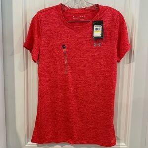 Under Armour Red Short Sleeve Crew Neck Women's Top NWT